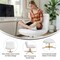 Flash Furniture Chloe Wide Mid-Back White Padded LeatherSoft Armless Office Chair, Swivel Function, Gold Frame CH-232196-WH-GLD-GG - alternate 9